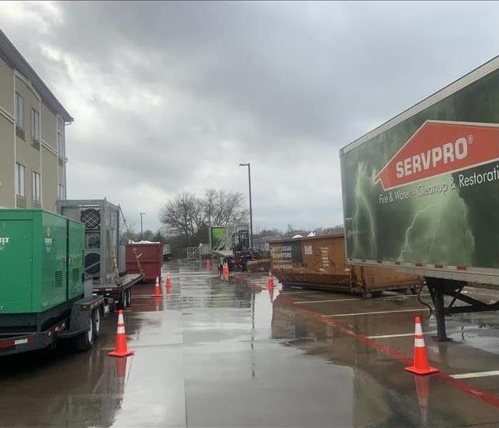 SERVPRO truck in front of a commercial property